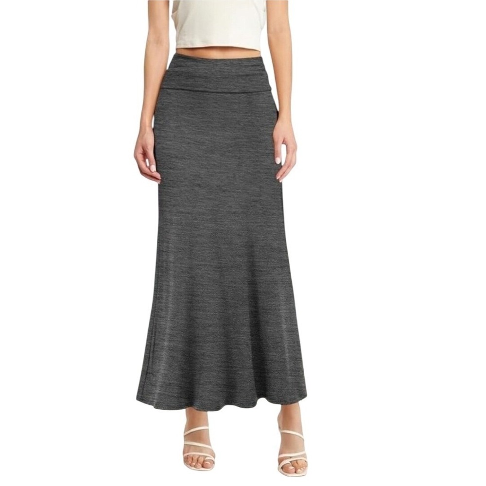 Rolla Coaster Womens XS Gray Knit Maxi Skirt High Waist Comfortable Casual USA